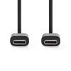 CAVO CELLULARE USB NEDIS CCGL60700BK10 USB 2.0 USB TYPE-C ™ MASCHIO USB TYPE-C ™ MASCHIO 480 MBPS 60 W PLACCATO NICKEL 1.00 M PV NERO